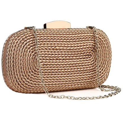 Women'S Gold Evening Bags High Quality Brand Clutch Bag Straw Female Handbag Purse Sac Ladies Shoulder Crossbody Bag