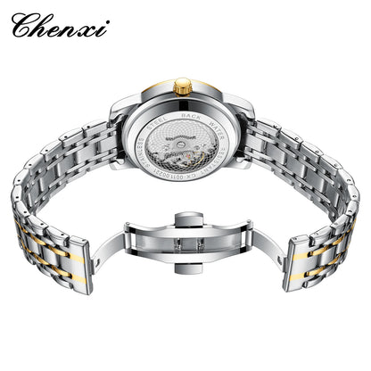 Top Brand Watches For Men High Quality See Through Skeleton Quartz Watch Stainless Steel Waterproof Wristwatch NEW Reloj Hombre