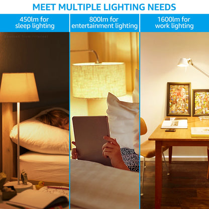 4 Pack LED 3-Way Light Bulb A21, Energy Star & UL-Listed, E26 Base, 2700K Soft White, 40/60/100W Equivalent