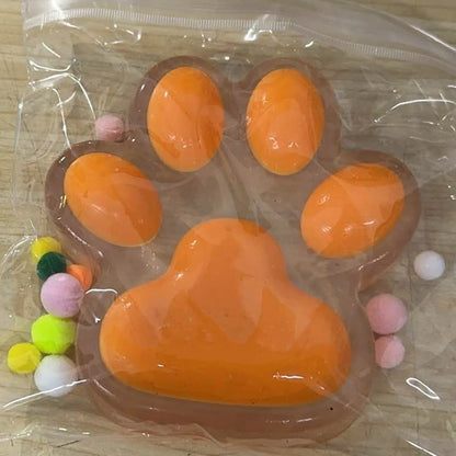Jelly Glitter Cat Paw Stress Relief Decompression Toy Slow Rebound Pinch New Fidget Toy For Kids Adult Christmas Gifts