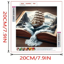 Load image into Gallery viewer, The sailboat diamond painting set in the book, DIY adult full diamond home decoration painting set, adult, frameless crafts
