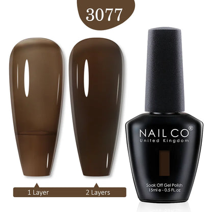 NAILCO 15ml Transparent Nude Color Series Jelly Gel Nail Polish Pink Red Nails Art Manicure Gel Varnishes Gellack Design Lacquer