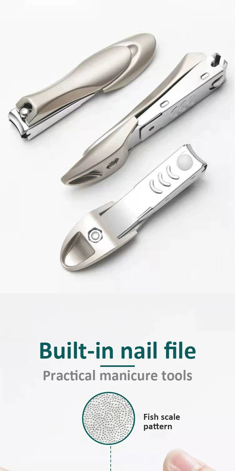 Nail Clippers Stainless Steel Anti Splash Fingernail Cutter Manicure Tools Bionics Design Nail Trimmer Pedicure Scissor