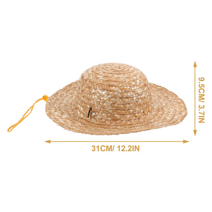 Kids Straw Hat Beach Sun Cap Outdoor Sun Protection Hat Handicraft Hat Summer Party Farmer Costume Hats