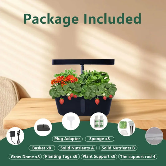 Plant Hydroponic Machine with Lifting Rod Planting Vegetables Intelligent Flowerpot Household LED Lights Hydroponic System