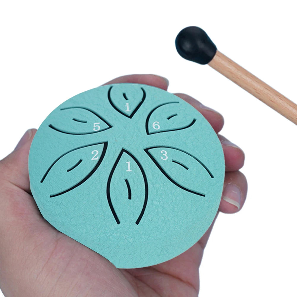 6/3 Inch 11/6 Notes Mini Handpan Drum Finger Picks Percussion Instruments Sound Healing Steel Tongue Drum for Meditation Yoga