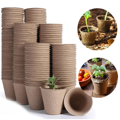 Coco Coir Seed Starter Plant Pots Biodegradable Nursery Pots Seedling Pots Germination Trays Labels Seed Sowing