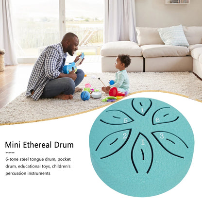 6/3 Inch 11/6 Notes Mini Handpan Drum Finger Picks Percussion Instruments Sound Healing Steel Tongue Drum for Meditation Yoga