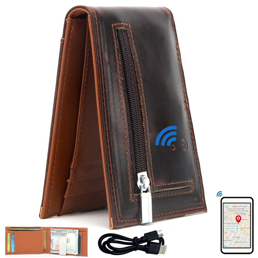 Wallet GPS Card Holder Wallet for Men Smart Card Holder  Wallet for Men With Tracking Device  FindMy for Android, Best Men  Gift