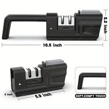Load image into Gallery viewer, Knife Sharpener, 3-Stage Knife Sharpener Tool with Sharpening Stone, 2-in-1 Knife Sharpener Kit, Foldable Chef Knife Sharpening
