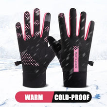 Load image into Gallery viewer, Womens Autumn and Winter Sports Warm Gloves Waterproof and Anti Slip Cycling Gloves Wind and Cold Resistant Outdoor Activity Glo
