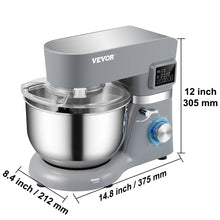 Load image into Gallery viewer, VEVOR Stand Mixer 660W Electric Dough Mixer with 6 Speeds LCD Screen Timing 5.8 Qt Stainless Steel Bowl Dough Hook Flat Beater
