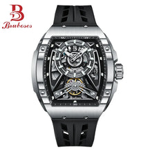 Load image into Gallery viewer, Men Mechanical Winding Watch Montre Homme 2024 New BRUBOSES 5ATM Water Resistant Luminous Tonneau Quartz Wristwatch WIth Diamond
