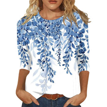 Load image into Gallery viewer, Women&#39;s Clothing T-shirt Fashion Casual Round Neck 3/4 Sleeve Loose Printed T-shirt Ladies Top Louse Beautiful Girls T-shirt
