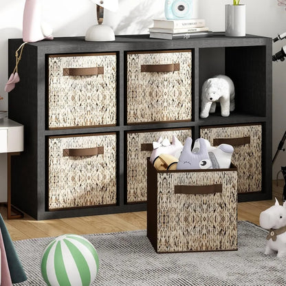 【6 Pack】 Fabric Storage Cubes, Cube Storage Bins with Handle, Foldable Closet Organizers for Shelves, Storage Baskets