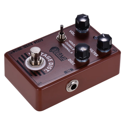 Dolamo D-11 Vintage Distortion Guitar Effect Pedal with Volume Filter and Distortion Controls True Bypass Design for Electric