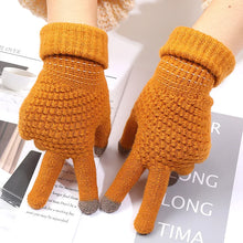 Load image into Gallery viewer, Women Men Warm Winter Touch Screen Gloves Stretch Classical Knit Mittens Wool Full Finger Outdoor Cycling Driving Glove
