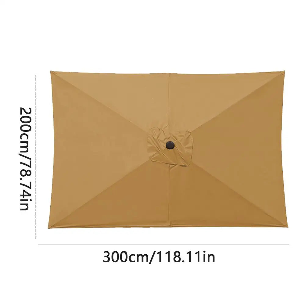 2x3 m Rectangular Patio Umbrella Cloth Replacement Canopy Heavy Duty Cantilever Parasol Top For Outdoor Deck, Backyard