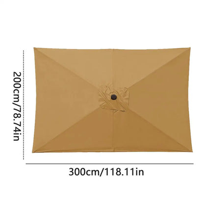 2x3 m Rectangular Patio Umbrella Cloth Replacement Canopy Heavy Duty Cantilever Parasol Top For Outdoor Deck, Backyard
