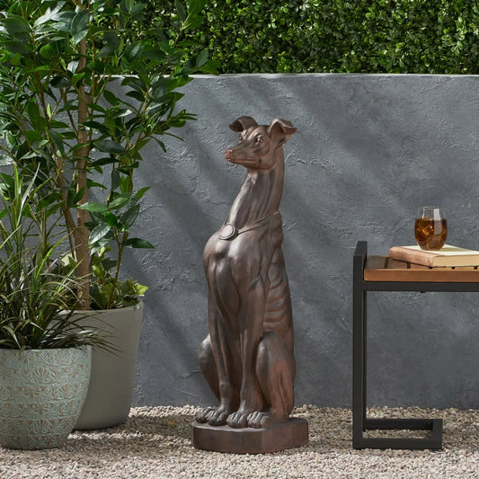 GREY HOUND DOG STATUE Used for Gardens Landscaping Terraces and Lawns Creating A Peaceful Oasis in Outdoor Living Spaces