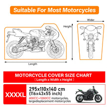 Load image into Gallery viewer, Motorcycle Waterproof Cover 420D UniversalOutdoor Protection Motorbike Rain Cover Sunshade Dustproof Uv Protective Thick Oxford
