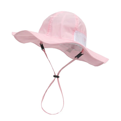 Kids Adjustable Sun Protection Breathable Daily Leisure Bucket Hat Summer Wide Brim sun hat For Fishing, Hiking, Mountaineering