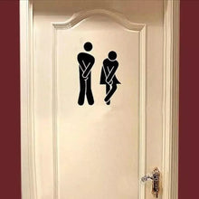 Load image into Gallery viewer, English Letter Toilet Stickers Cartoon Characters Home and Public Places WC Sign Sticker Decoration DIY Bathroom Sticker Rules
