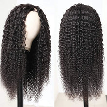 Load image into Gallery viewer, V Part Wig Human Hair Kinky Curly Brazilian Human Hair Clip in Glueless Wigs for Women Upgraded U Part Human Hair Wig 200%

