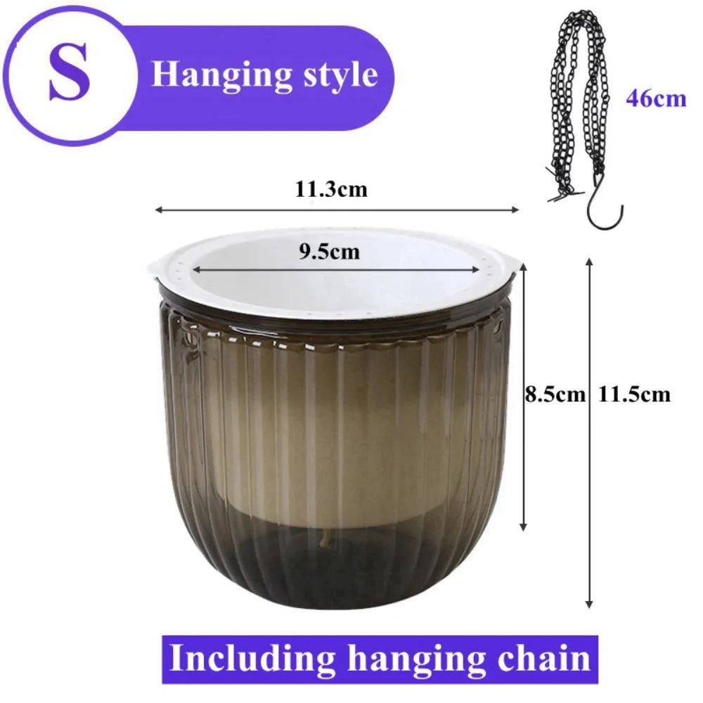 Garden Decoration Self-watering Flower Pot Plant with Chain Hanging Flower Pots Round with Drainage Holes Houseplant Flowerpot