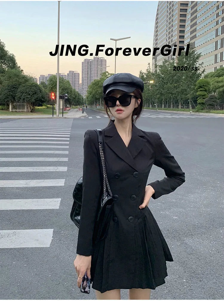 Women's Dress Blazer Clothing Chic and Elegant Pretty Female Dresses 2024 Formal Occasion Spring Retro Promotion Loose X Xxl Y2k