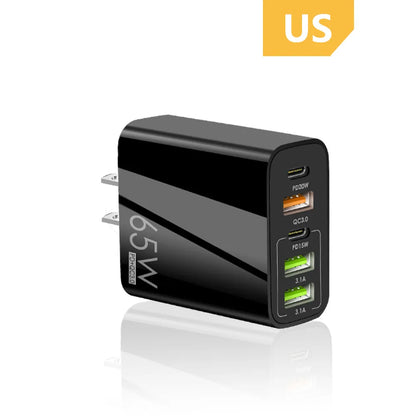 65W Charger Type C Fast Charging QC3.0 For iPhone 14 13 12 Pro Max Huawei Xiaomi Samsung POCO Tablet USB C Charger PD Adapter