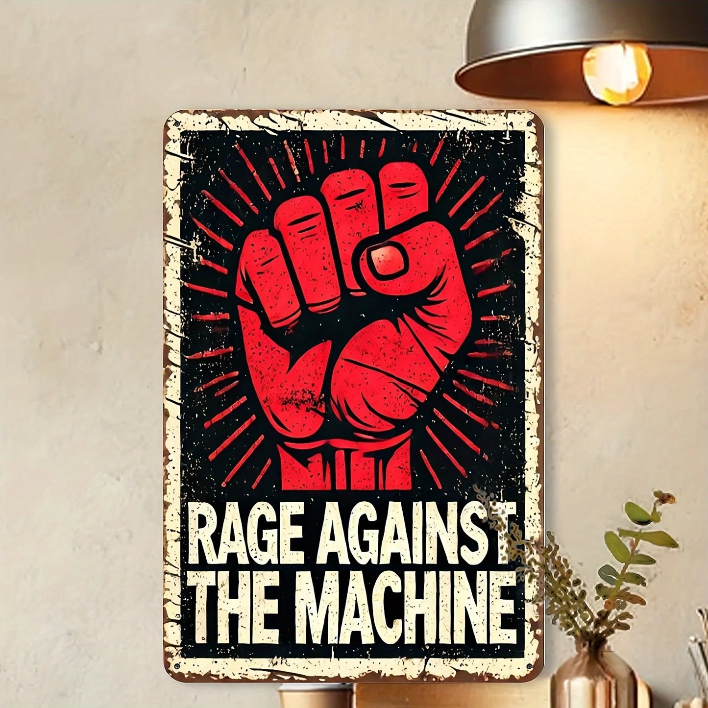 Rage Against The Machine 8x12 Metal Tin Wall Art | Durable Home Decor for Kitchen, Bar | Easy to Hang, Unique Gift Idea