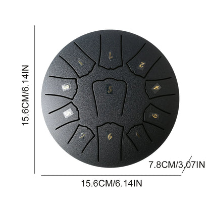 6/3 Inch 11/6 Notes Mini Handpan Drum Finger Picks Percussion Instruments Sound Healing Steel Tongue Drum for Meditation Yoga