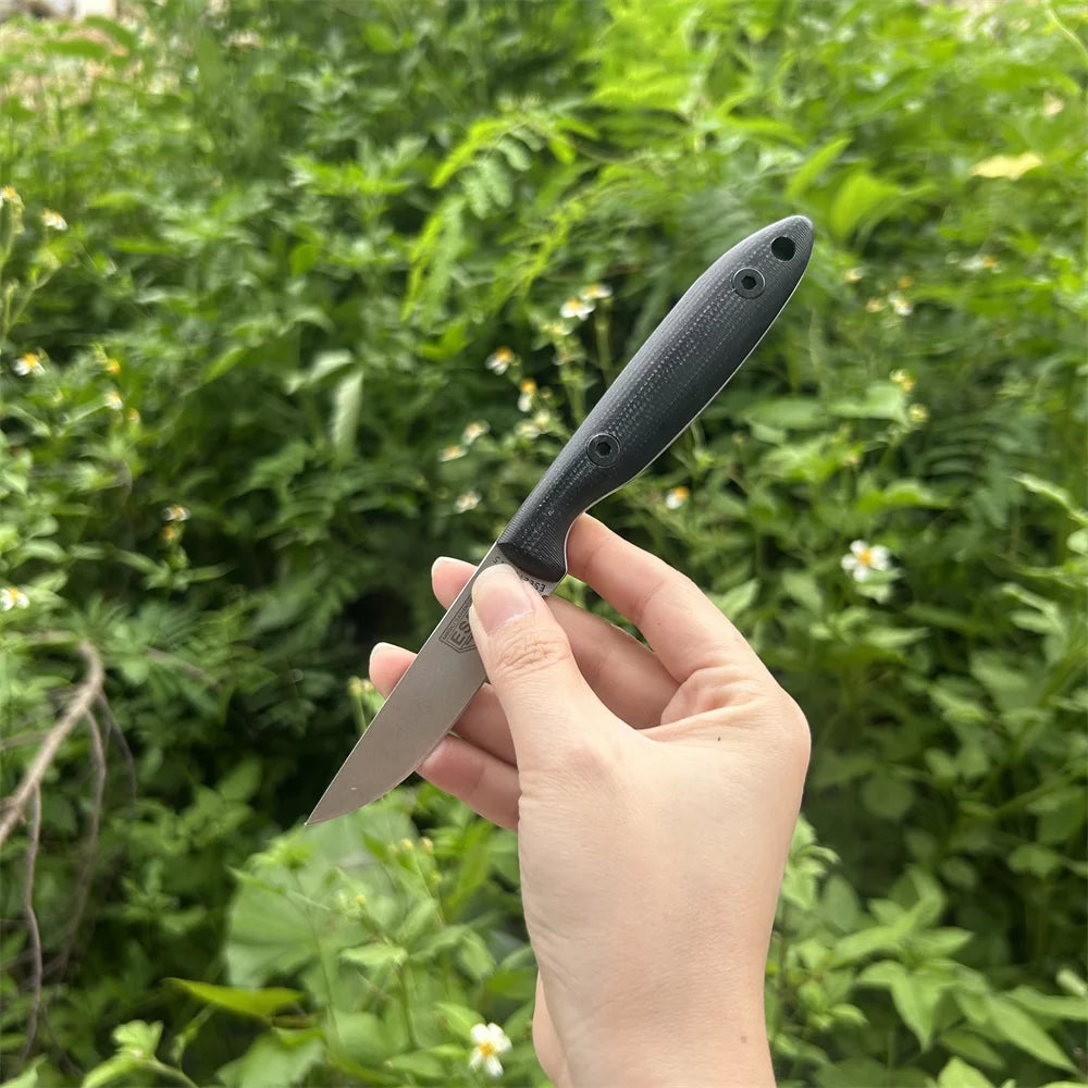 2 Styles ES-AGK-ES Washed Graphite Grey Flax Straight Knives Outdoor Camping Hiking Climbing Non Slip Knife Mountaineering EDC