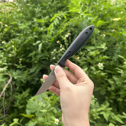 2 Styles ES-AGK-ES Washed Graphite Grey Flax Straight Knives Outdoor Camping Hiking Climbing Non Slip Knife Mountaineering EDC