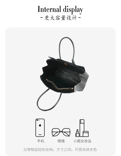 Luxury Genuine Leather Tote Bags for Women Large Capacity Travel Shoulder Bag Designer Handbags Ladies Shopping Purse