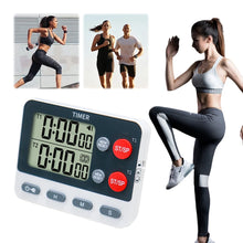 Load image into Gallery viewer, Dual Digital Timer Multifunctional Count UP/Down Timer with Memory Function Cooking Timer Portable for Kitchen Cooking
