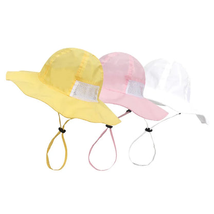 Kids Adjustable Sun Protection Breathable Daily Leisure Bucket Hat Summer Wide Brim sun hat For Fishing, Hiking, Mountaineering