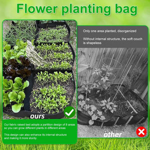 New 4/8 Grids Garden Raised Planting Bed Fabric Raised Garden Bed Square Felt Garden Flower Grow Bag Vegetable Planter Pot