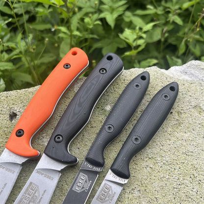 2 Styles ES-AGK-ES Washed Graphite Grey Flax Straight Knives Outdoor Camping Hiking Climbing Non Slip Knife Mountaineering EDC