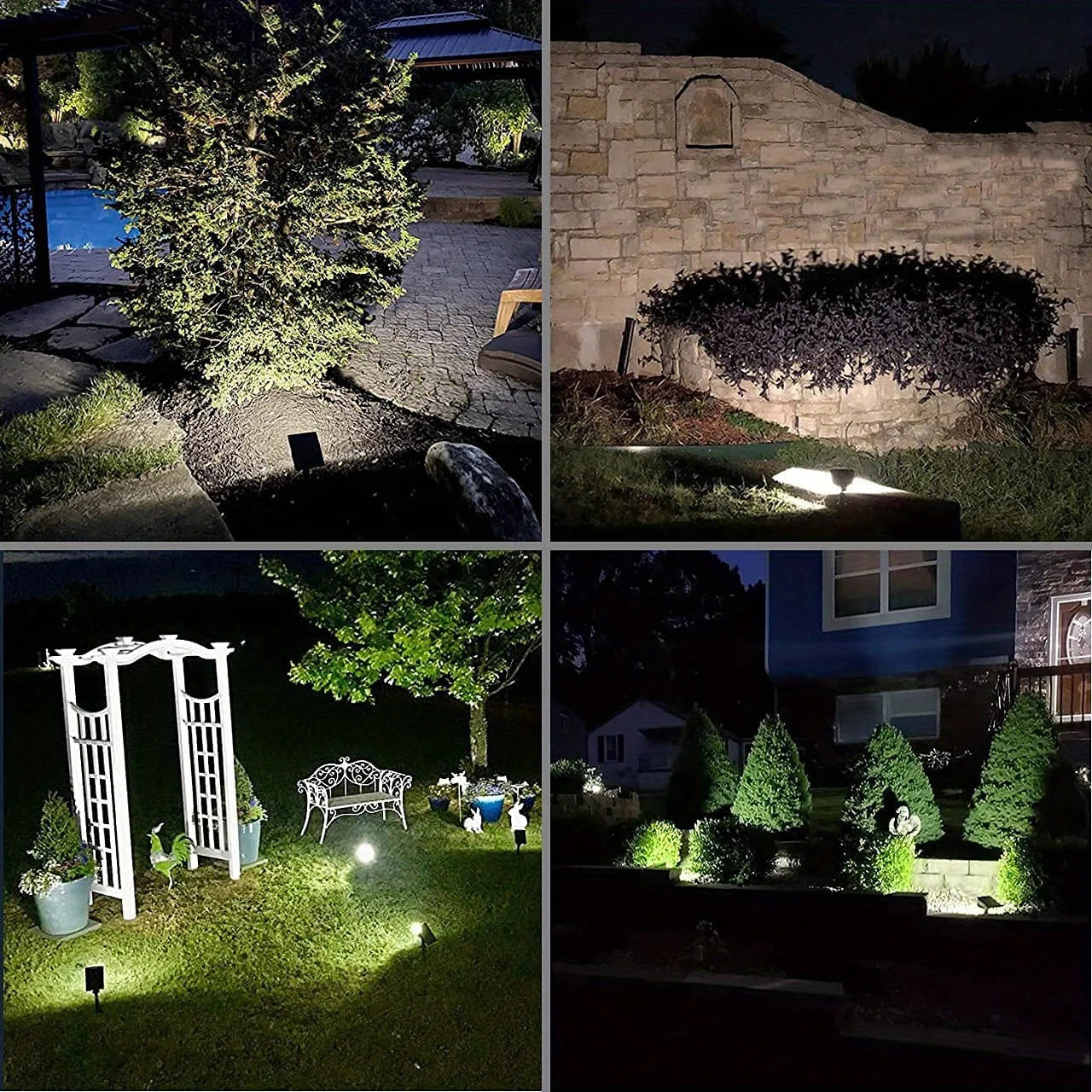 2pc LED Solar Light Outdoors Landscape Spotlights, 2 In 1 Wireless Outdoor SolarSpotlights For Yard Garden Patio RV camping
