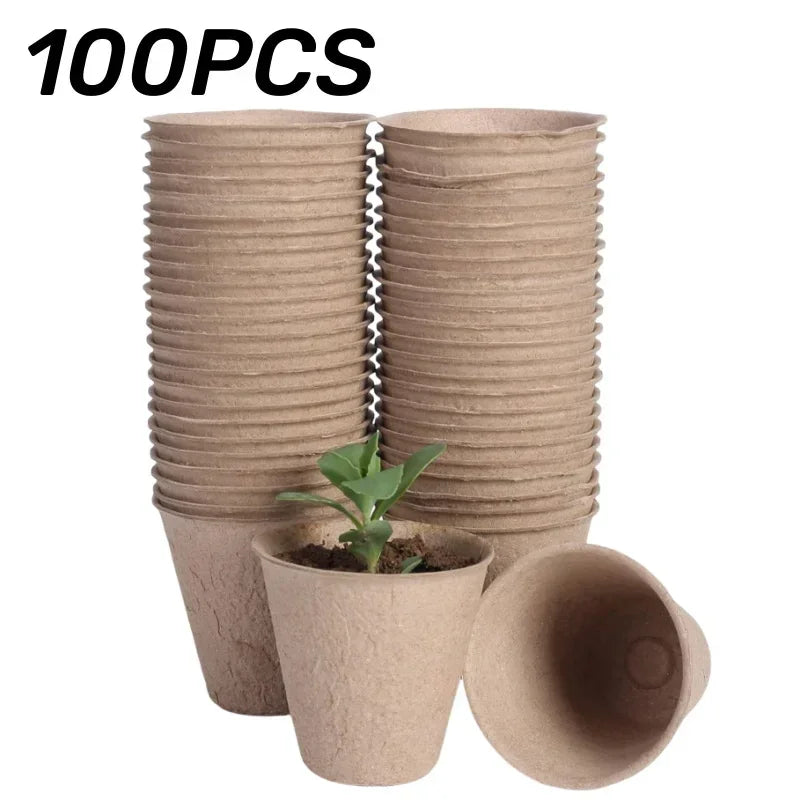 Coco Coir Seed Starter Plant Pots Biodegradable Nursery Pots Seedling Pots Germination Trays Labels Seed Sowing