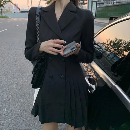 Women's Dress Blazer Clothing Chic and Elegant Pretty Female Dresses 2024 Formal Occasion Spring Retro Promotion Loose X Xxl Y2k