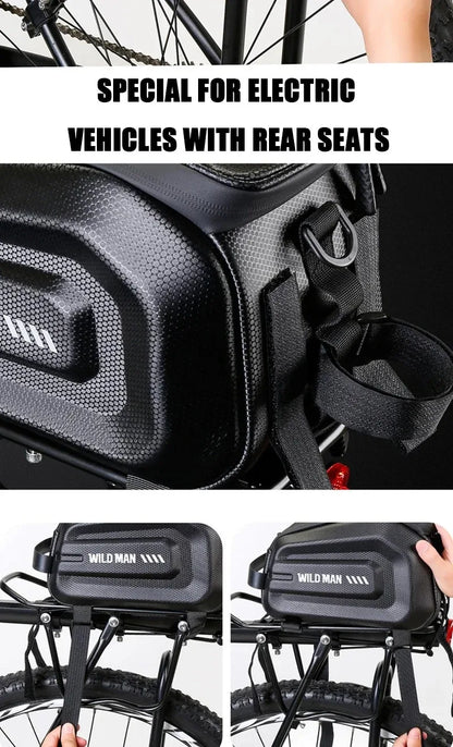 4L Multifunctional Bicycle Rear Seat Bag Waterproof Cycling Bike Rack Trunk Cargo Bag Pannier Bag Handbag Shoulder Bag