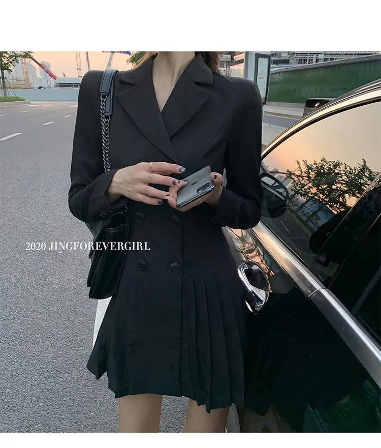 Women's Dress Blazer Clothing Chic and Elegant Pretty Female Dresses 2024 Formal Occasion Spring Retro Promotion Loose X Xxl Y2k