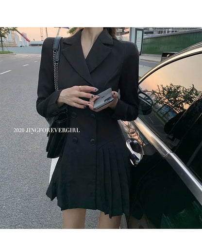 Women's Dress Blazer Clothing Chic and Elegant Pretty Female Dresses 2024 Formal Occasion Spring Retro Promotion Loose X Xxl Y2k