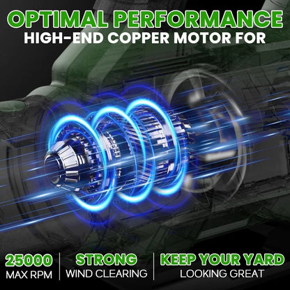 20V Cordless Leaf Blower, 580CFM Electric Leaf Blower with 4.0Ah Battery and 2A Fast Charger, Adjustable Speed Up to 160MPH