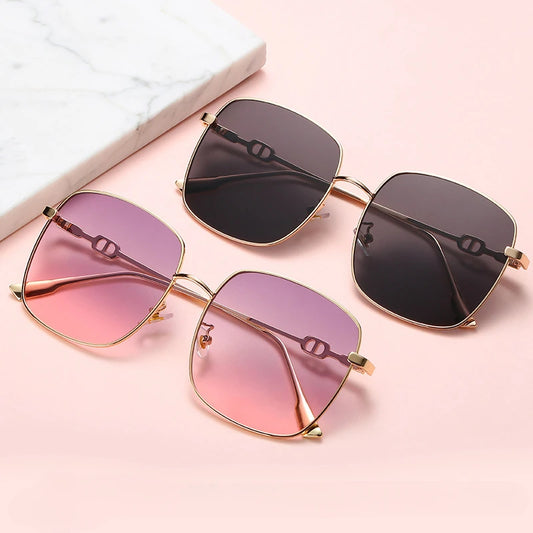 Sunglasses for Women Fashion Square Frame Beach Gradient Sunglass Fashion Eyewear UV400 Eyeglasses