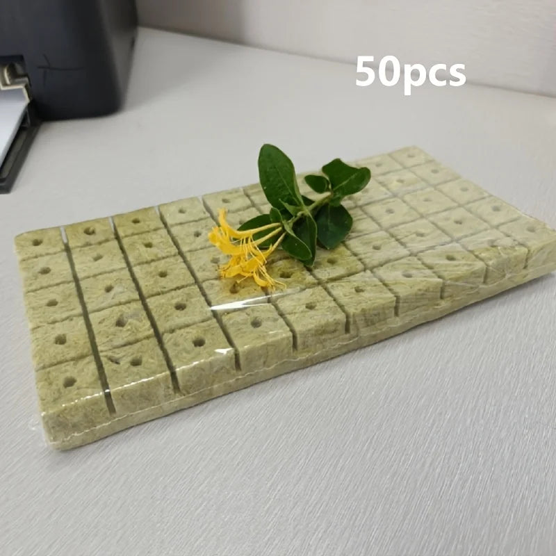 Green Seed Starter Cubes Surface for Optimal Germination, Ideal for Hydroponic and Soilless Planting, Vegetable Seed Compatible