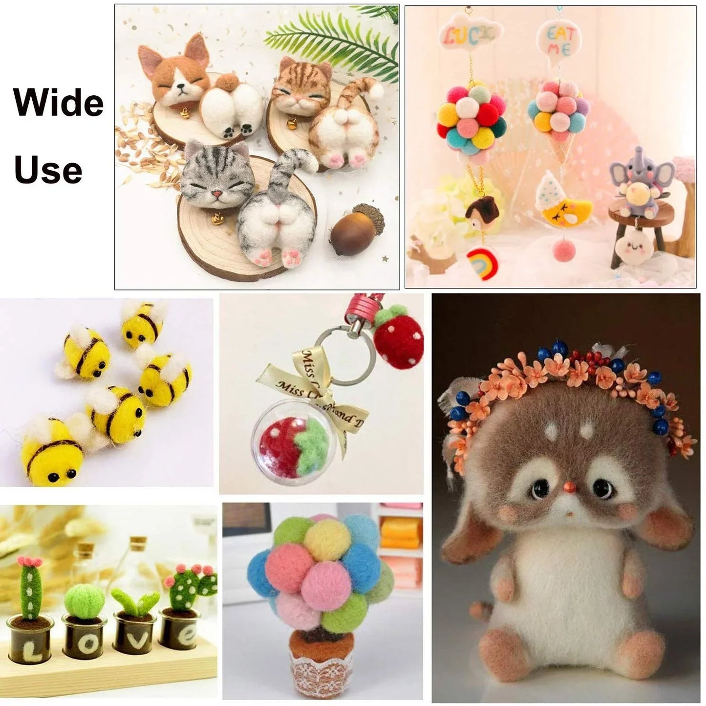 40/25/10 Colors Set Needle Felting Kit Wool Roving Needle Felting Starter Kit Wool Felt Tools with Felting Tool